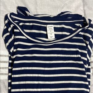 Old Navy Luxe Navy and White Striped Top